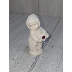 Dept 56 Snowbabies My Heart Shines For You Porcelain Figurine Garnet Stone